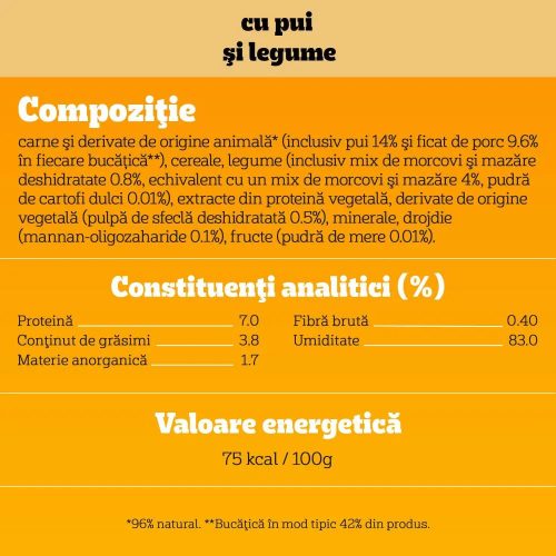 Pedigree Adult Hrană umedă câini, Pui și legume în sos, plic 100g
