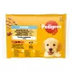 Pedigree Junior Hrană umedă căței, amestec de bucățele în aspic 4 x 100 g