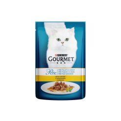   Gourmet Perle Hrană umedă pentru pisici, mini fileuri în sos cu pui 85 g