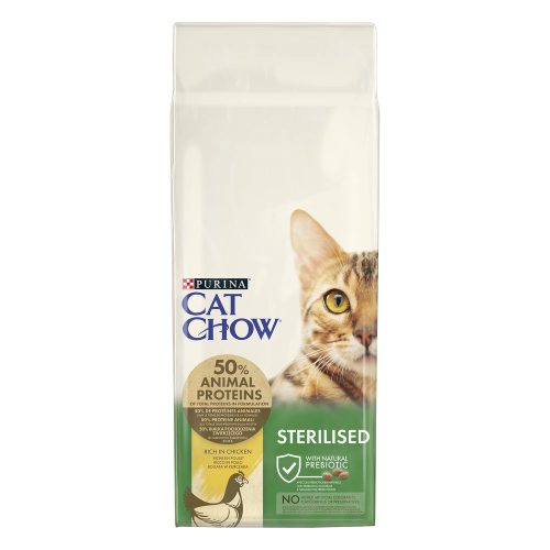 Cat Chow Sterilised Hrană uscată pentru pisici, cu pui 15 kg