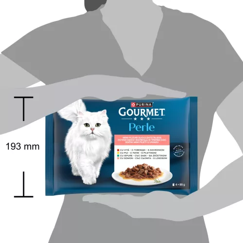 Gourmet Perle Hrană umedă pentru pisici, mini fileuri în sos 4x85 g