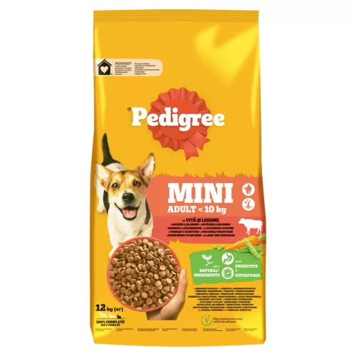 Pedigree Hrană uscată cu vită și legume pentru câini adulți de talie mică 12 kg