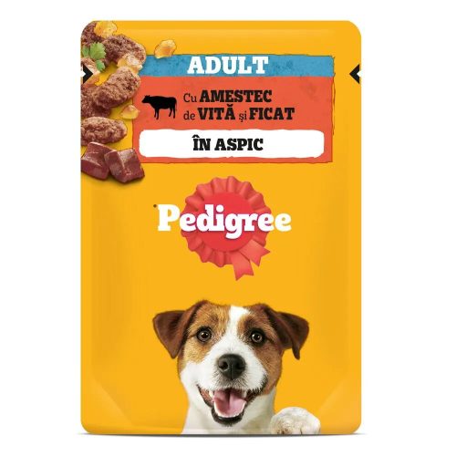 Pedigree Adult Hrană umedă câini, ficat de vită în aspic, plic 100 g
