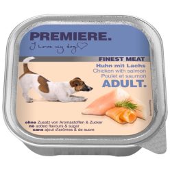   Premiere Finest Meat Hrană completă pentru câini adulți, cu pui și somon 150 g