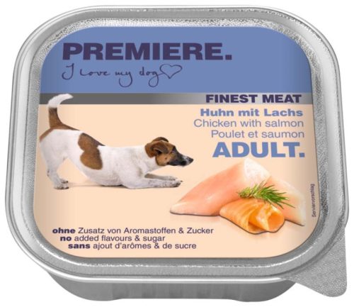 Premiere Finest Meat Hrană completă pentru câini adulți, cu pui și somon 150 g