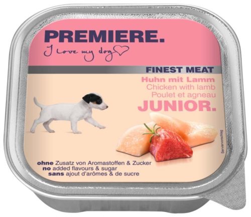 Premiere Finest Meat Hrană completă pentru câini junior, cu pui și miel 150 g