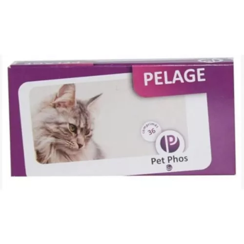 Pet Phos Pelage Supliment pentru pisici, pentru piele și blană 36 comprimate