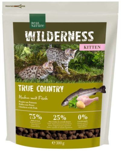 Real Nature Wilderness Hrană uscată pentru pisici, cu pui și pește 300g