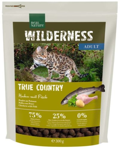 Real Nature Wilderness Hrană uscată pentru pisici adulte, cu pui și pește 300g