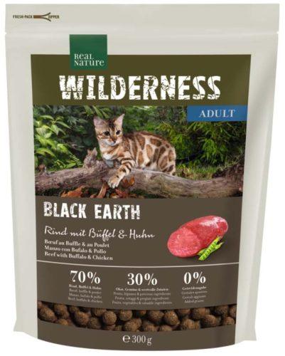 Real Nature Wilderness Hrană uscată pentru pisici adulte, cu vită și buffalo 300g