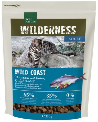 Real Nature Wilderness Hrană uscată pentru pisici adulte, cu ton și buffalo 300g