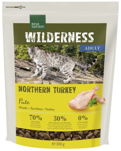 Real Nature Wilderness Hrană uscată pentru pisici adulte, cu curcan 300g