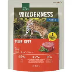   Real Nature Wilderness Hrană uscată pentru pisici adulte, cu vită 300 g