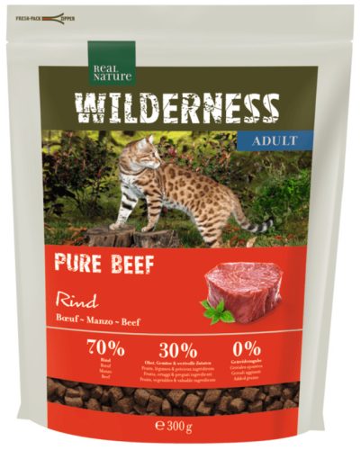 Real Nature Wilderness Hrană uscată pentru pisici adulte, cu vită 300 g
