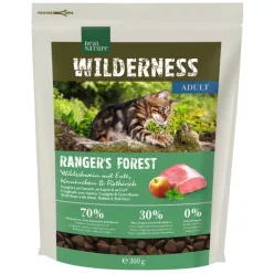   Real Nature Wilderness Hrană uscată pentru pisici adulte, cu mistreț, rață, iepure și căprioară 300g