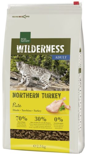 Real Nature Wilderness Hrană uscată pentru pisici adulte, cu curcan 2,5 kg