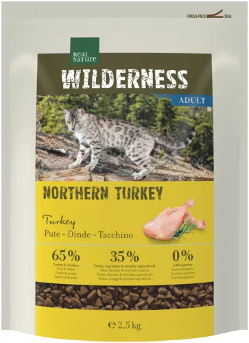 Real Nature Wilderness Hrană uscată pentru pisici adulte, cu curcan 2,5 kg
