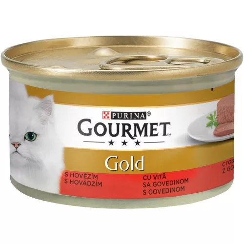 Gourmet Gold Hrană umedă pentru pisici, cu pate de vită 85 g