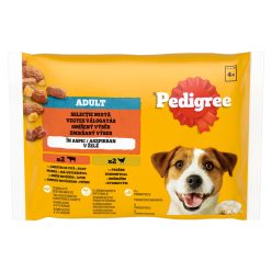   Pedigree Adult Hrană umedă pentru câini adulți cu ficat de vită și bucăți de pasăre în aspic 4x100 g

