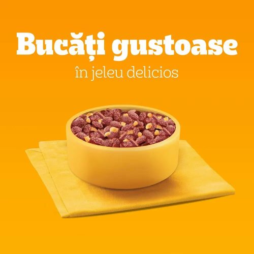 Pedigree Adult Hrană umedă pentru câini adulți cu ficat de vită și bucăți de pasăre în aspic 4x100 g

