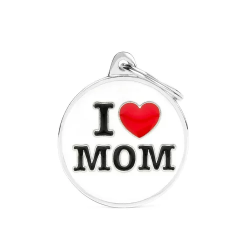 MyFamily Charms Medalion I Love Mom alb