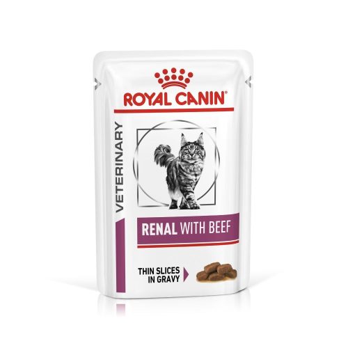 Royal Canin Veterinary Hrană umedă pentru pisici, susținerea funcției renale, cu vită 12x85 g