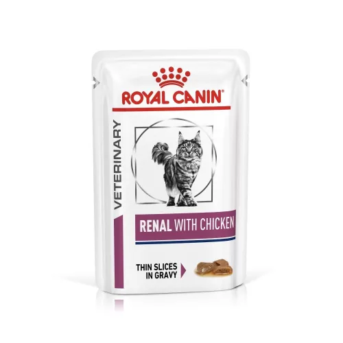 Royal Canin Veterinary Hrană umedă pentru pisici, susținerea funcției renale, cu pui 85 g