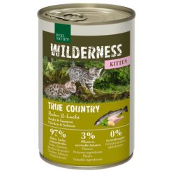   Real Nature Wilderness Hrană pentru pisici, cu pui și somon 400g