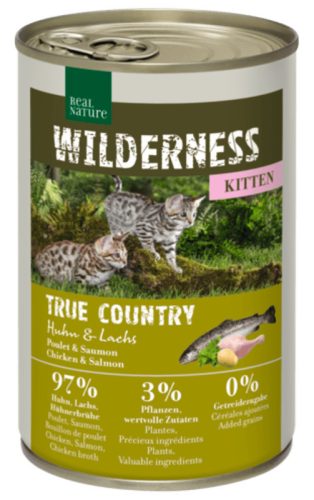 Real Nature Wilderness Hrană pentru pisici, cu pui și somon 400g