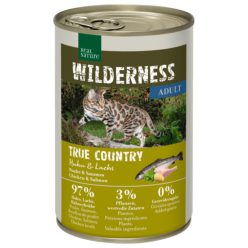   Real Nature Wilderness Hrană pentru pisici adulte, cu pui și somon 400g