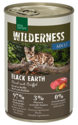 Real Nature Wilderness Hrană pentru pisici adulte, cu vită și bivoliță 400g
