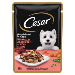   Cesar Hrană umedă pentru câini adulți, cu vită fragedă și legume în aspic 100 g