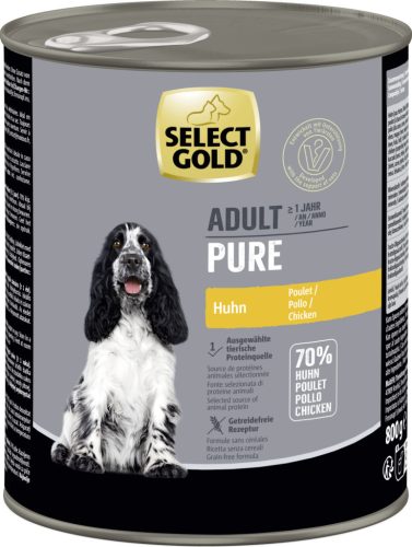 Select Gold Pure Hrană umedă pentru câini adulți, cu pui 800g