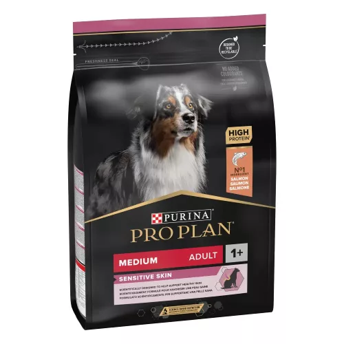 Pro Plan Sensitive Skin Hrană uscată pentru câini adulti de talie medie, cu somon  3kg