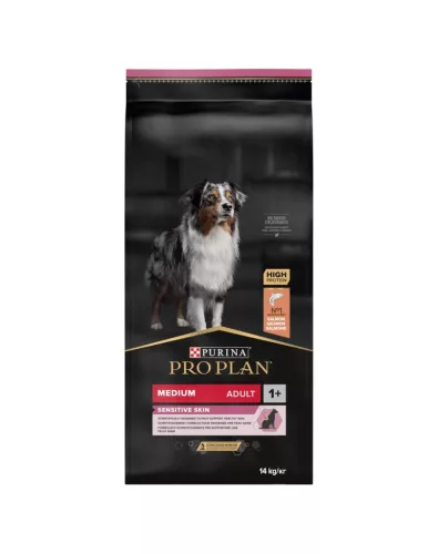 Pro Plan Sensitive Skin Hrană uscată pentru câini adulti de talie medie, cu somon 14 kg