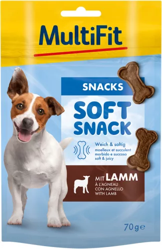 MultiFit Soft Snack - Gustare moale pentru câini, cu carne de miel 70g