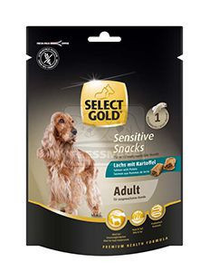 Select Gold Sensitive Snacks Recompensă pentru câini adulți cu somon și cartofi 160 g