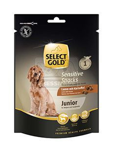 Select Gold Sensitive Recompensă pentru câini juniori, cu miel și cartofi 160g