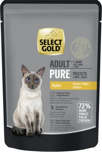 Select Gold Pure Pliculețe pentru pisici adulte, cu pui 85 g