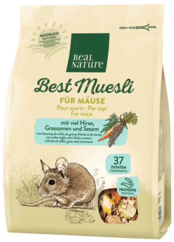 Real Nature Best Muesli Hrană naturală și variată pentru rozătoare 500g