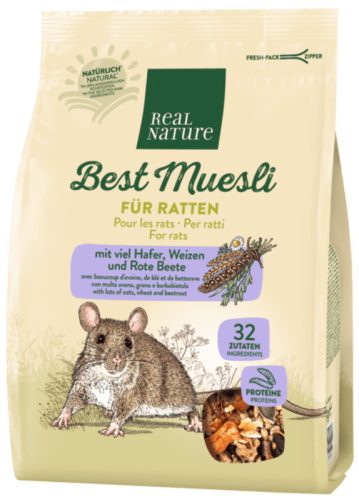 Real Nature Best Muesli pentru  Hrană naturală și variată pentru șobolani 500 g