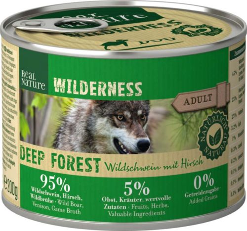 Real Nature Wilderness Deep Forest Hrană pentru câini adulți, cu mistreț și căprioară 200g