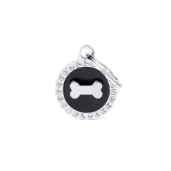 MyFamily Glam Medalion rotund cu model os negru