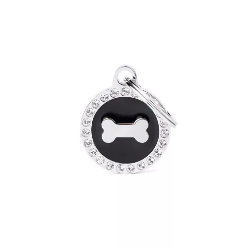 MyFamily Glam Medalion rotund cu model os negru
