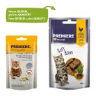 Premiere Soft Bites Recompense pentru pisici cu pui și iarba pisicii 40 g