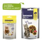 Premiere Soft Bites Recompense pentru pisici cu brânză și afine 40 g