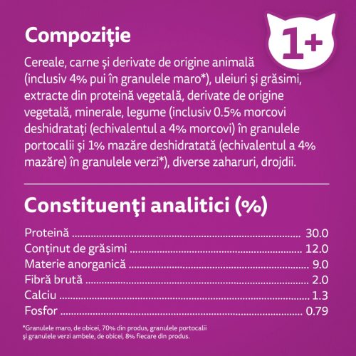 Whiskas hrană uscată cu pui pentru pisici adulte 1,4 kg