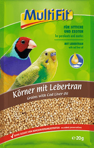 MultiFit Recompensă pentru păsări, cu semințe mici cu ulei de ficat de cod 20g