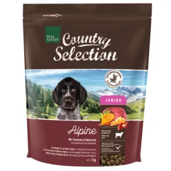   Real Nature Country Selection Hrană uscată pentru câini juniori, cu carne de curcan și vită 1 kg
