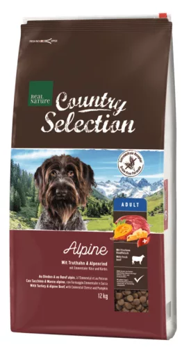 Real Nature Country Selection Hrană uscată pentru câini adulți, cu curcan și vită 12kg